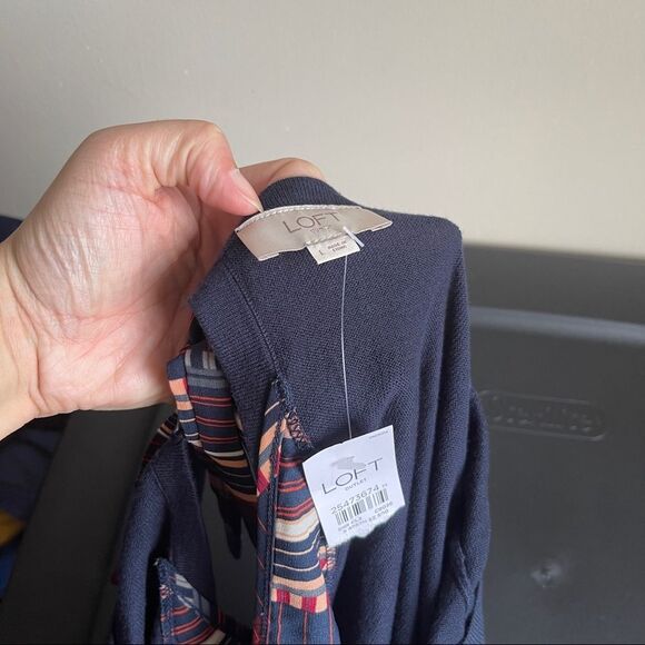 Loft Mixed Media Tie Back Lightweight Sweater NWT - Picture 5 of 5